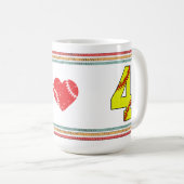 Vintage Retro Softball Nummer 4 Klassiker Kaffeetasse (VorderseiteRechts)