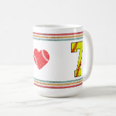 Vintage Retro Softball Nummer 7 Athletik Kaffeetasse (VorderseiteRechts)