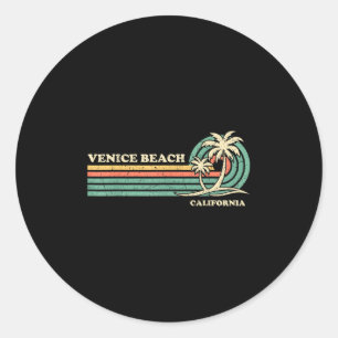 Vintage Retro Sommerurlaub Kalifornien Venedig Str Runder Aufkleber