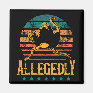 Vintage Retro Sonnenuntergang Angeblich Strauß Lus Magnet