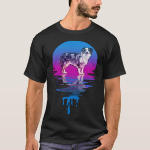 Vintage Retro Sonnenuntergang Australischer Schäfe T-Shirt