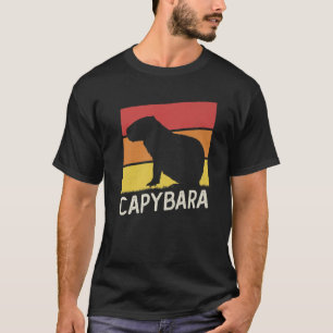 Vintage Retro Sonnenuntergang Capybara Wildtier Na T-Shirt