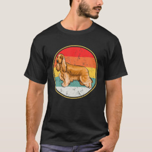 Vintage Retro Sonnenuntergang Cocker Spaniel Hund T-Shirt