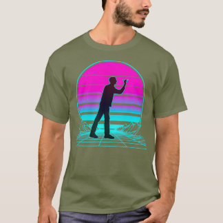Vintage Retro Sonnenuntergang Darts T-Shirt