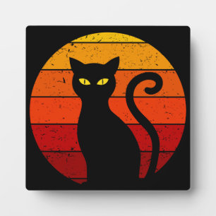 Vintage Retro Sonnenuntergang Halloween Schwarze K Fotoplatte