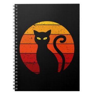 Vintage Retro Sonnenuntergang Halloween Schwarze K Notizblock