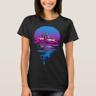 Vintage Retro Sonnenuntergang Kalb-Roping T-Shirt
