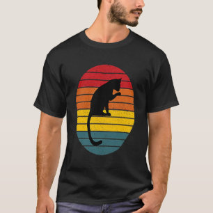 Vintage Retro-Sonnenuntergang-Katzen-Silhouette T-Shirt