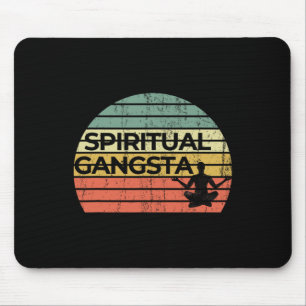 Vintage Retro Sonnenuntergang Lustig Yoga Spiritue Mousepad