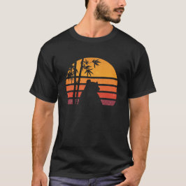 Vintage Retro Sonnenuntergang Panda Bär Silhouette T-Shirt