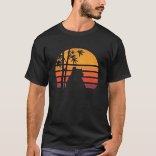 Vintage Retro Sonnenuntergang Panda Bär Silhouette T-Shirt