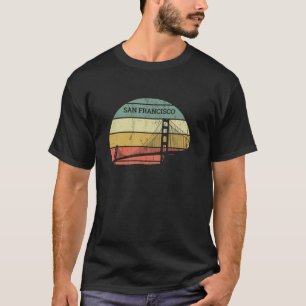 Vintage Retro Sonnenuntergang San Francisco Golden T-Shirt