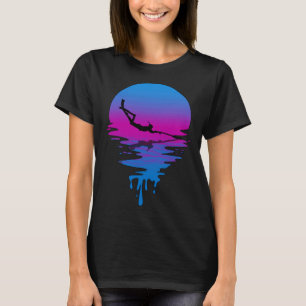 Vintage Retro Sonnenuntergang Speerfischen T-Shirt