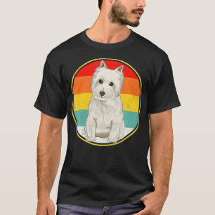Vintage Retro Sonnenuntergang West Highland White T-Shirt