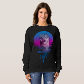 Vintage Retro Sonnenuntergang Wolf Sweatshirt (Vorne ganz)