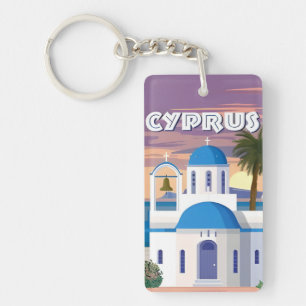 Vintage Retro Souvenir Zypern Tourismus Schlüsselanhänger