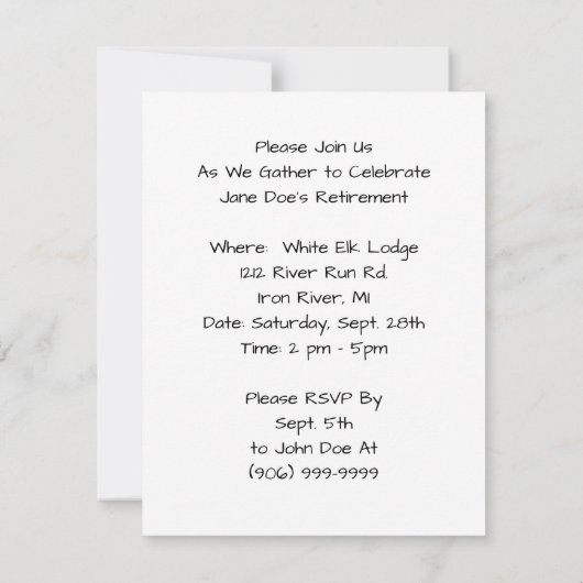 Vintage Retro Spaß Ruhestands-Party Einladungen (Rückseite)