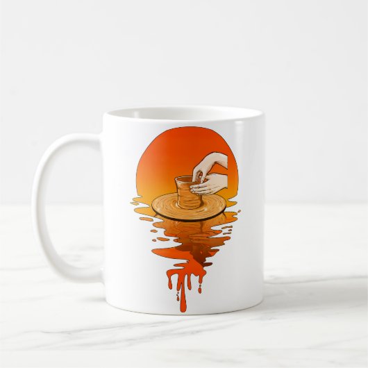 Vintage Retro Stil Keramik Kaffeetasse (Links)