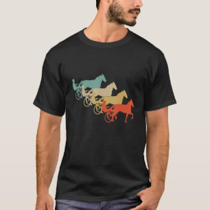 Vintage Retro Stil Pferde Geschirr Rennen Reitkuns T-Shirt
