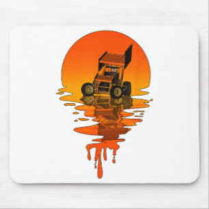 Vintage Retro Stil Sprint Car Rennen Mousepad