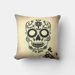 Vintage Retro Stil Totenkopf & Kreuzknochen Spinne Kissen Für Draußen