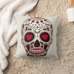 Vintage Retro Stil Totenkopf und Kreuzknochen Spin Kissen