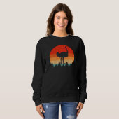 Vintage Retro Strauß Tier Strauß Sweatshirt (Vorne ganz)