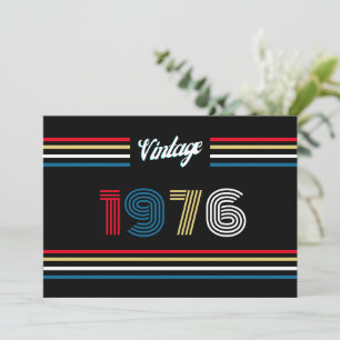 Vintage Retro Streifen 1976 50. Geburtstag Danke Einladung