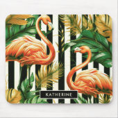 Vintage Retro Streifen Flamingo Mousepad (Vorne)