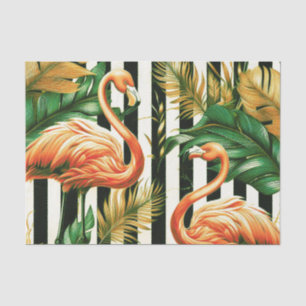 Vintage Retro Streifen Flamingo Seidenpapier