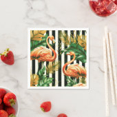Vintage Retro Streifen Flamingo Serviette (Beispiel)