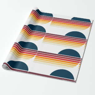Vintage Retro Streifen Sonnen Geburtstag Geschenkpapier