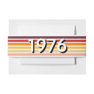 Vintage Retro Stripe Geburtstagsgeschenk 1976 Einladungsbanderole