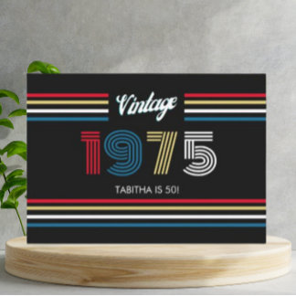 Vintage Retro Stripe Primärfarben 1975 Einladung