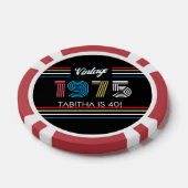 Vintage Retro Stripe Primärfarben 1975 Pokerchips (Einzeln)