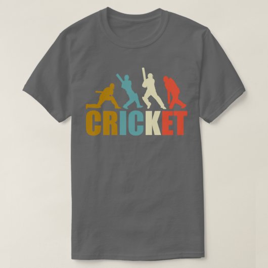 Vintage Retro-Style-Cricket T-Shirt (Design vorne)