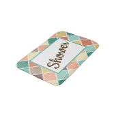 Vintage Retro-Style Diamond Pattern Customizable Badematte (Schrägansicht)