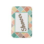 Vintage Retro-Style Diamond Pattern Customizable Badematte (Vorderseite Vertikal)