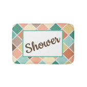 Vintage Retro-Style Diamond Pattern Customizable Badematte (Vorderseite)