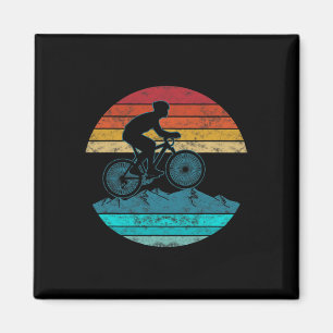 Vintage Retro Style Mountainbiker Fahrradgeschenk Magnet