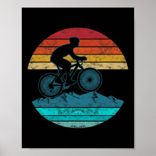 Vintage Retro Style Mountainbiker Radfahren Gesche Poster