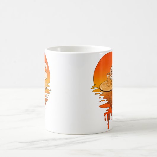 Vintage Retro Style Pottery Kaffeetasse (Mittel)