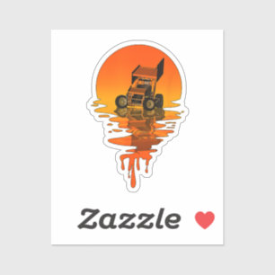 Vintage Retro-Style Sprint Car Racing Aufkleber