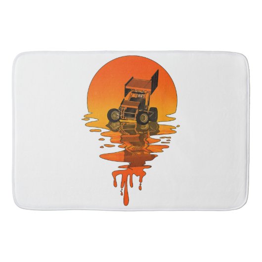 Vintage Retro-Style Sprint Car Racing Badematte (Vorderseite)