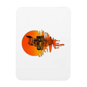 Vintage Retro-Style Sprint Car Racing Magnet