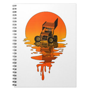 Vintage Retro-Style Sprint Car Racing Notizblock