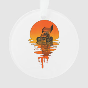 Vintage Retro-Style Sprint Car Racing Ornament