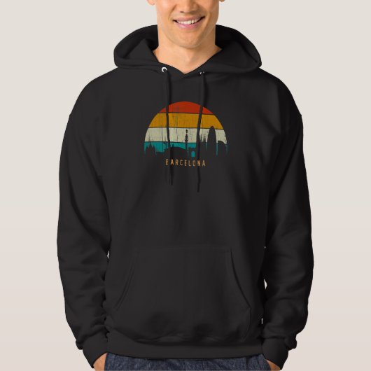 Vintage Retro Style Sunset City skyline cityscape Hoodie (Vorderseite)