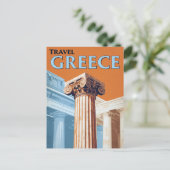 Vintage Retro Style Travel Greece Greek Column Postkarte (Stehend Vorderseite)