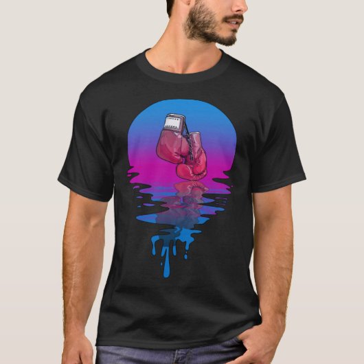 Vintage Retro Sunset Boxing Handschuhe T-Shirt (Vorderseite)